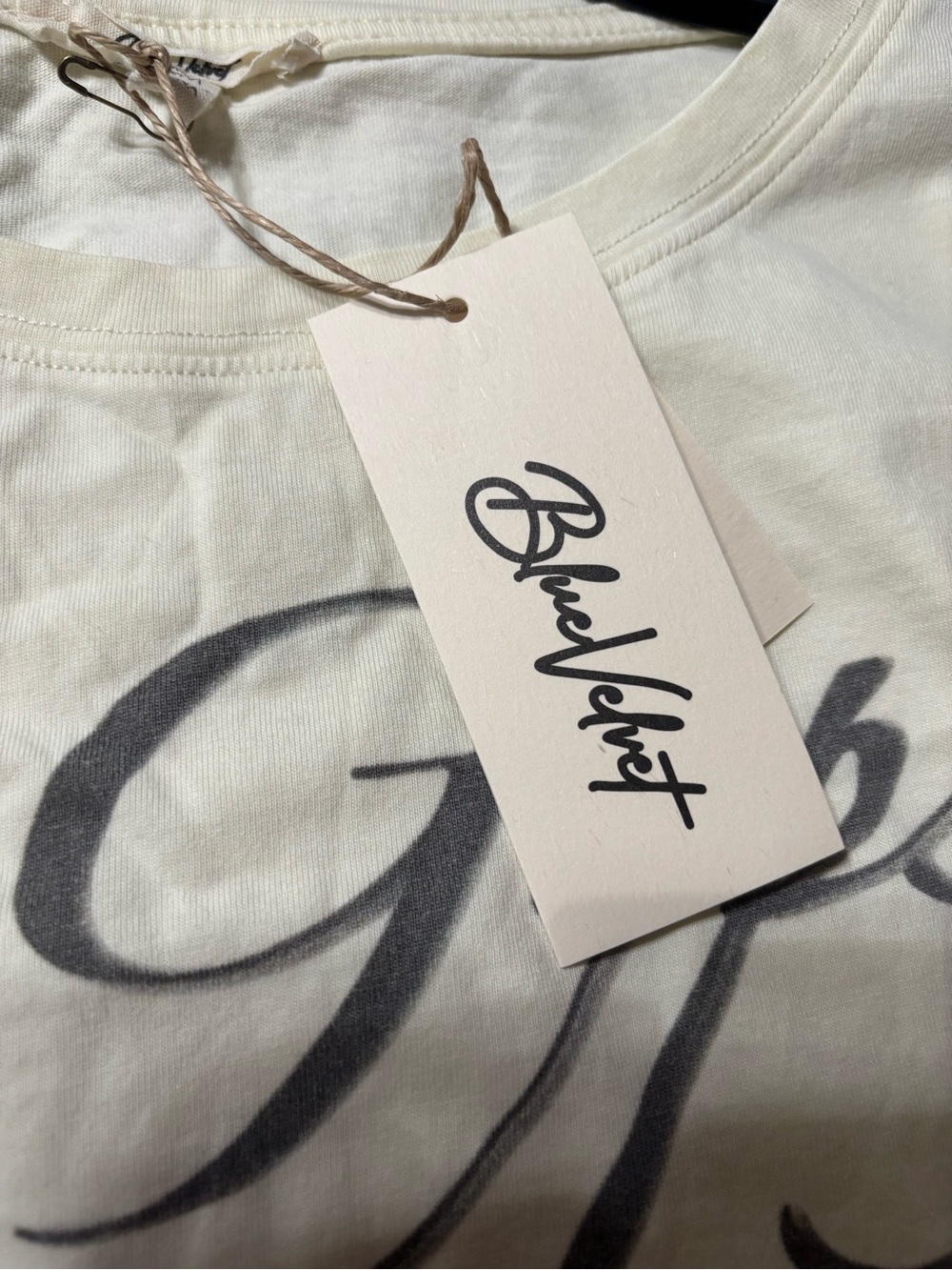 Blue Velvet Oversized Gypsy Fleetwood Mac Graphic Tee with Kantha Sleeves - Picture 5 of 6